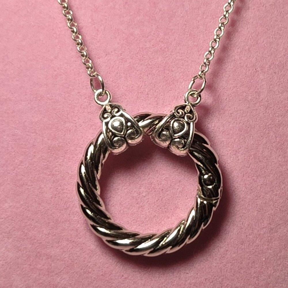 Swaps Silver Twisted Ring Necklace: Customizable Artisan Jewelry - Picture 1 of 12